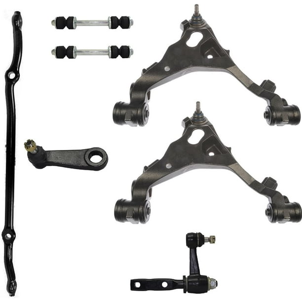Detroit Axle 4WD 7pc Front Lower Control Arms Sway Bars + Idler Arm 3