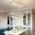 thumbnail image 5 of Luxury Modern Rectangular Raindrop K9 Crystal Chandelier Pendant Ceiling Light Without Bulb, 5 of 14