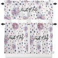 thumbnail image 2 of Kitchen Curtains Set, 4th of July Kitchen Curtains and Valances Set, Fireworks Blue Red Star Independence Day Rod Pocket Tier Curtains 24 Inch Length for Cafe/Bedroom Windows, 2 of 6
