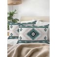 thumbnail image 3 of Outdoor Pillows Waterproof, Green Beige Boho Bedding Throw Pillows with Insert for Couch Sofa Bed, Vintage Ethnic Tribal Southwestern 12x20 Inch Pillowcases Decorative Camping Patio Pillow Set of 2, 3 of 8