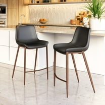 Magnus Counter Stool Black & Walnut Counter Stool, Modern Style, Plush and durable faux leather fabric, Plywood, Indoor Bar
