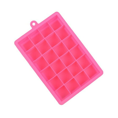 

24 Cavity Square Shaped Silicone DIY Chocolate Candy Cupcake Jelly Baking Mould Mold Ice Cube Tray (Rosy)