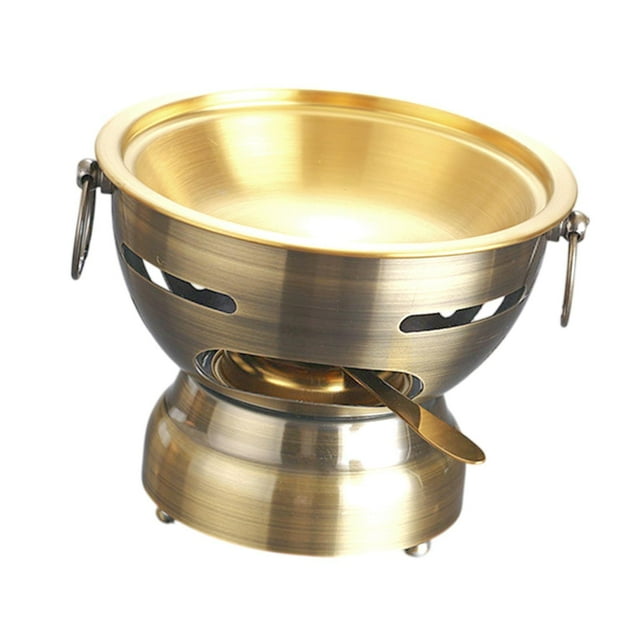 Transemion Shabu Hot Pot Mini Cooking Pot Chafing Dish for Home Use Cam Office copper