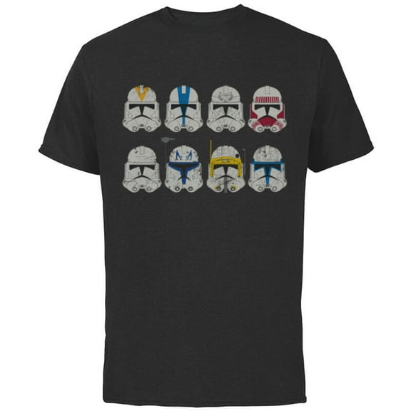 Star Wars Clone Wars Clone Troopers Helmets - Short Sleeve Cotton T-Shirt for Adults -Customized-Black