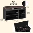 thumbnail image 2 of Entryway Shoe Bench with Storage, 2-Tier Shoe Rack Organizer, Shoe Storage Bench with Padded Seat, Lift Top Shoe Storage Bench for Entryway Hallway Living Room (Black), 2 of 8