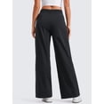 thumbnail image 2 of Pantalones casuales CRZ YOGA elásticos de pierna ancha para mujer, color negro, tamaño mediano, 2 of 4