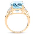 thumbnail image 2 of 14K Yellow Gold Plated 11.32 Carat Genuine Blue Topaz and White Topaz .925 Sterling Silver Ring QJ Model, 2 of 4