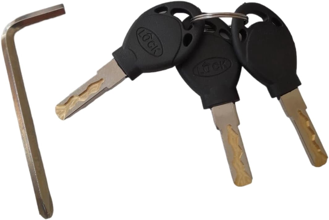 Heavy Duty Anti Theft Alarm U Lock for E-Bikes, Scooters, Motorcycles - 16mm Stainless Steel, 3 Keys, Weatherproof