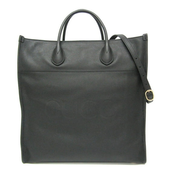 Pre-Owned Gucci Logo Medium 674850 Women,Men Leather Shoulder Bag,Tote Bag Black (Good)