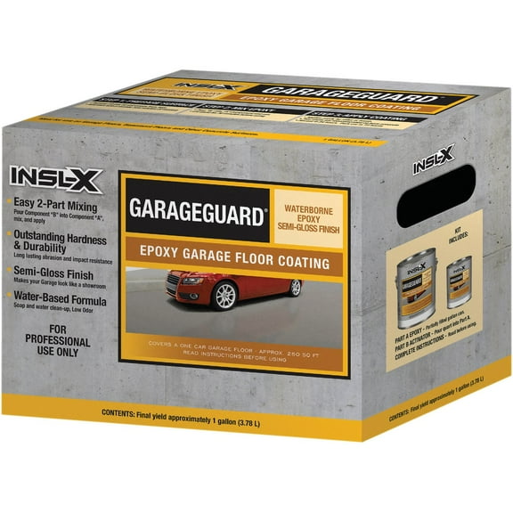 Insl-x GarageGuard Epoxy Garage Floor Coating - 1 Gal, Showroom Gray