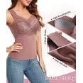 thumbnail image 3 of Lilvigor Thermal Tops for Women Cold Weather Warm Under Clothes Buit in Bra Thermal Lace Tank Top Thermal Undershirt, 3 of 6