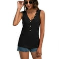 thumbnail image 3 of SWSMCLT Women's V Neck Sleeveless Fashion Vest Soft Top Fall Loose Spring Cozy Elegant Summer Tank Top Black Medium, 3 of 4