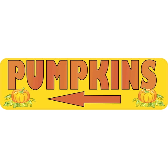 10in x 3in Left Arrow Pumpkins Sticker Vinyl Autumn Holiday Decal Stickers