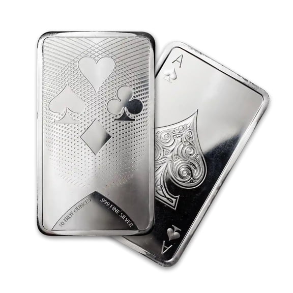 10 oz Silver Ace of Spades Bar - Lot of 2