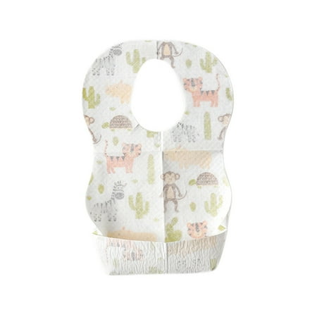 

10 Pcs Baby Disposable Bibs Non-Woven Fabric Baby Toddler Bibs Feeding Saliva Apron Paper Bibs Portable Bibs