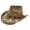 zb-Brown, variant on PMVFHDE Western Darkened Straw Hat with Wide Brim Durable Sun Hat for Outdoor Wear Statement Ranch Style Khaki
