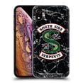 thumbnail image 1 of Head Case Designs Officially Licensed Riverdale South Side Serpents Black And White Marble Logo Hard Back Case Compatible with Apple iPhone XR, 1 of 7