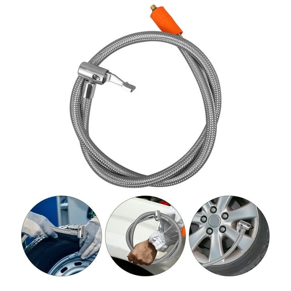 unbranded Air Compressor Hose Stainless Steel Flexible Hose for Inflation Tasks 1 Set