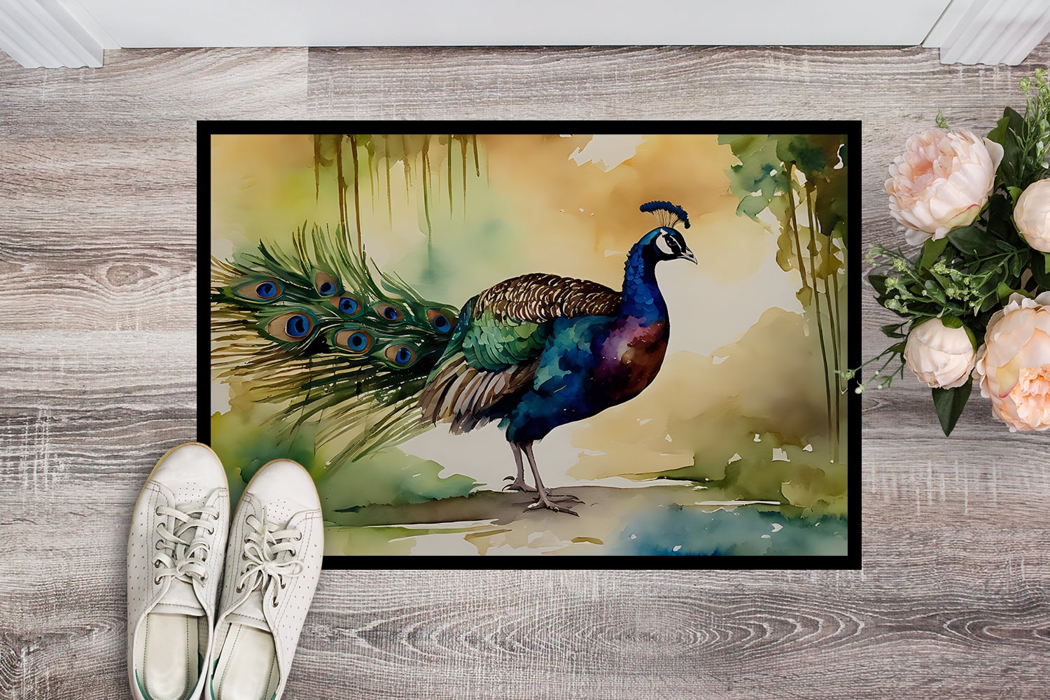 Carolines Treasures DAC3252MAT 18 x 27 in. Unisex Peacock Doormat