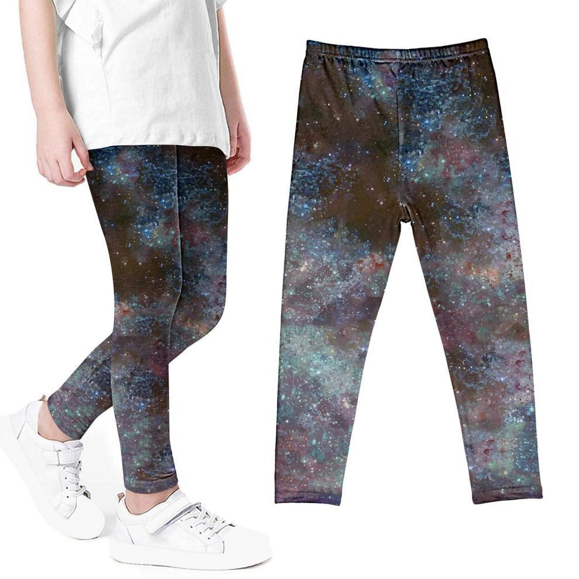 Pezhada High School Girls Gift Ideas Girls Printed Pants High Waist Stretchy Soft Tights Kids Summer Leggings For School Wearing Gifts For High School