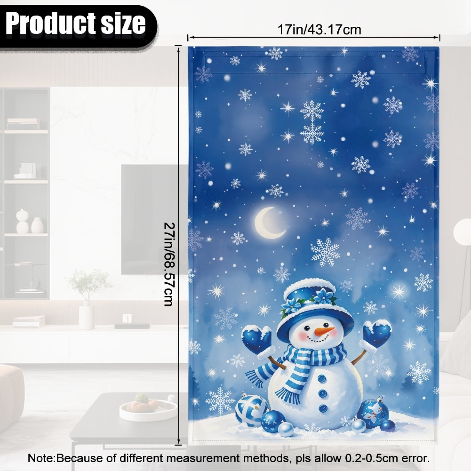 Xixirimido Blue Christmas Snowman Pattern Headrest Covers for Recliners Leather Dining Chair Slipcovers Universal Sofa Headrest Cover Office Chair Headrest Covers, 1Pcs