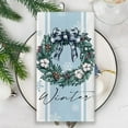 thumbnail image 5 of Hello Winter Wreath Mitten Blue Kitchen Dish Towels Set of 2, Get Cozy Pine Needle Pinecone Hand Towels Drying Baking Cooking Cloth, Snowflake Christmas Red Berry Home Kitchen Decor 18 x 26 in, 5 of 6