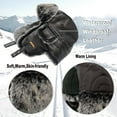 thumbnail image 4 of Unisex Winter Leather Trapper Hat Faux Fur,Windproof Pilot Cap Ushanka Russian Hats for Men Women, 4 of 9