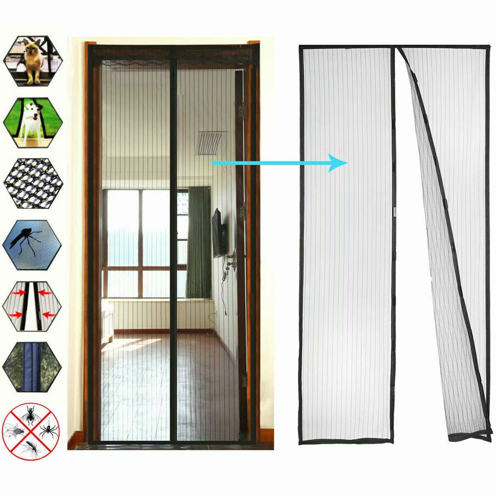 Screen Door, Anti Mosquito Bug, Closure Durable Heavy Duty Mesh Curtain, Easy to