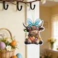 thumbnail image 4 of Easter Highland Cow Acrylic Hanging Ornament, Farmhouse Cow Spring Holiday Pendant Decoration for Tree Door Wall Car Mirror Rustic Home Decor Gift, 4 of 5
