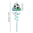 thumbnail image 2 of 10 Pcs Reusable Event Party Straws, Cute Football Twisted Hard Plastic Drinking Straws for Soccer Woodland Birthday Party Favors and Supplies, 2 of 7