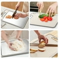 thumbnail image 6 of Double Sided Stainless Steel Cutting Board for Kitchen,Non Toxic Wheat Straw PP Chopping Board for Vegetables Meat,15 x10 inch, 6 of 7
