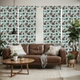 thumbnail image 2 of Ambesonne Floral Window Curtains, Flower Ornaments Retro, Each 28" W x 63" L, Pale Blue Brown, 2 of 5