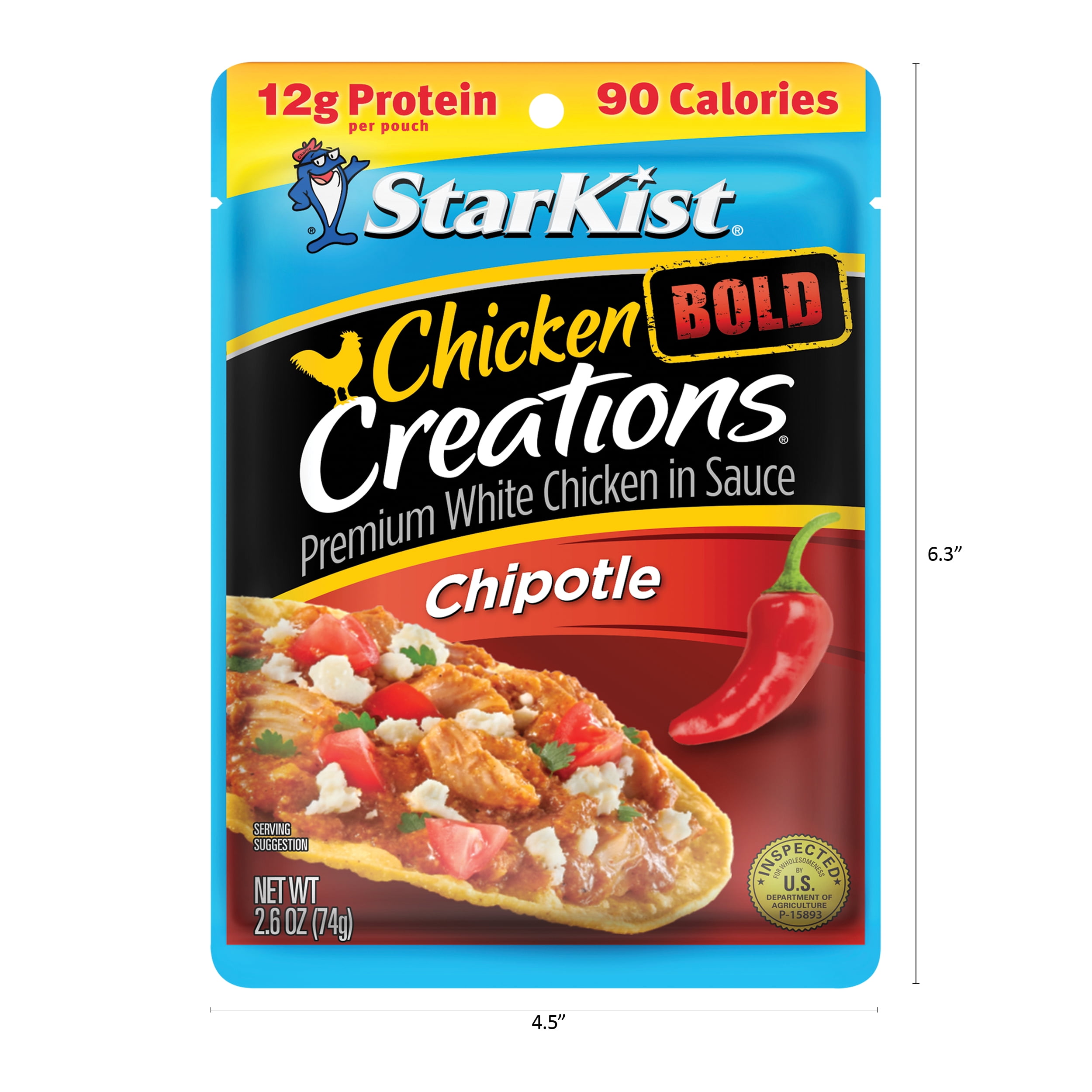 (12 pack) StarKist Chicken Creations, Chipotle, 2.6 oz Pouch