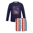thumbnail image 5 of Kids 4th of July 2-Piece Long Sleeve Set, UPF 50+ Rash Guard & Shorts, Patriotic Flag Print Unisex Multicolor 110-160,Size 11-12T, 5 of 8