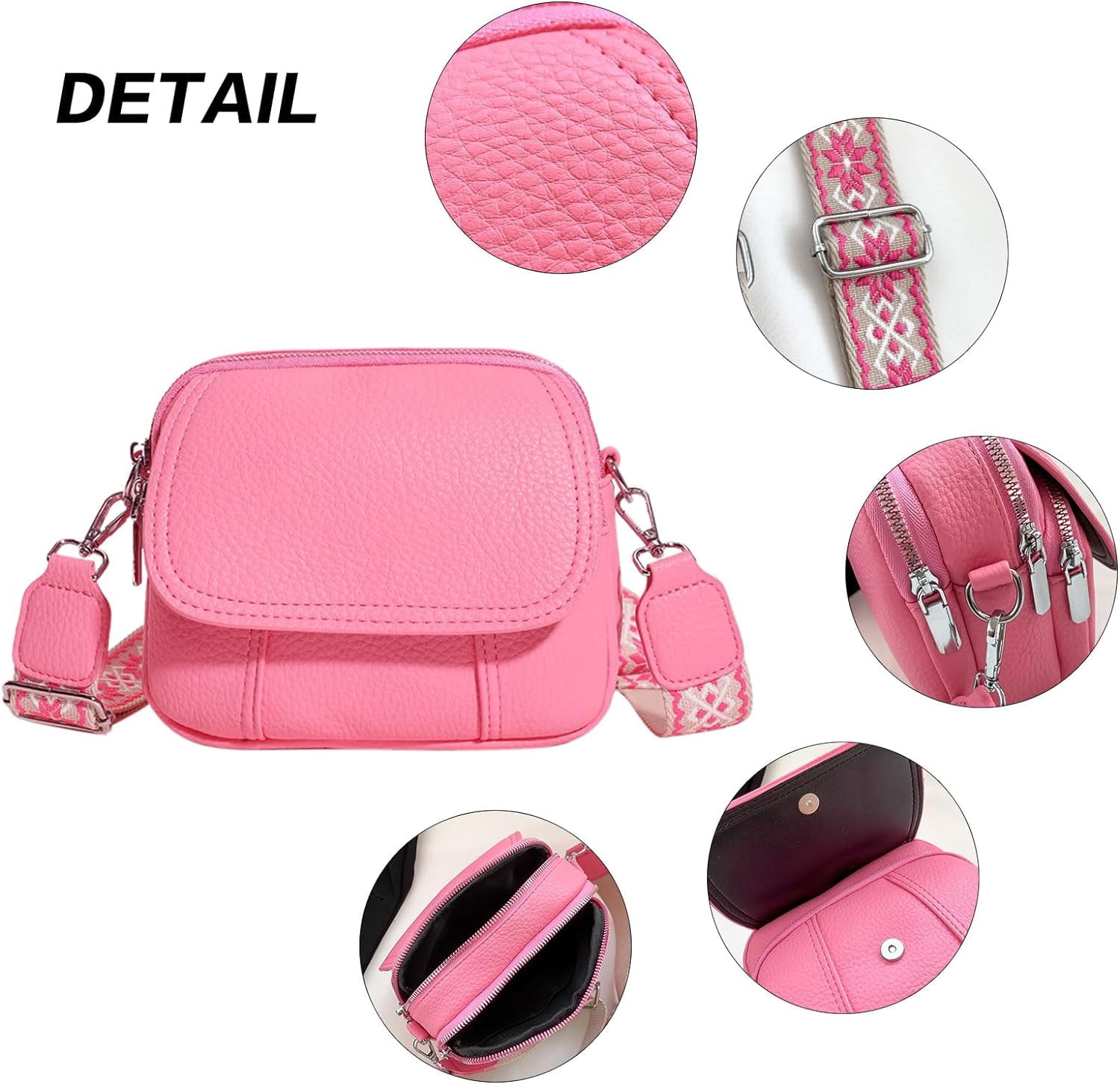 Crossbody Bags for Women,Small Crossbody Purse with Adjustable Shoulder Strap,Vegan Leather Small Handbags for Women