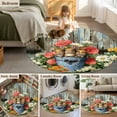 thumbnail image 5 of Round Rugs 5 Ft, Easter Non Slip Area Rugs for Kitchen Bedroom Entryway, Retro Spring Rabbit Flowers Plants Wooden Plank Washable Carpet Runner Rug Floor Mats for Bedroom Home Decor, 5 of 8