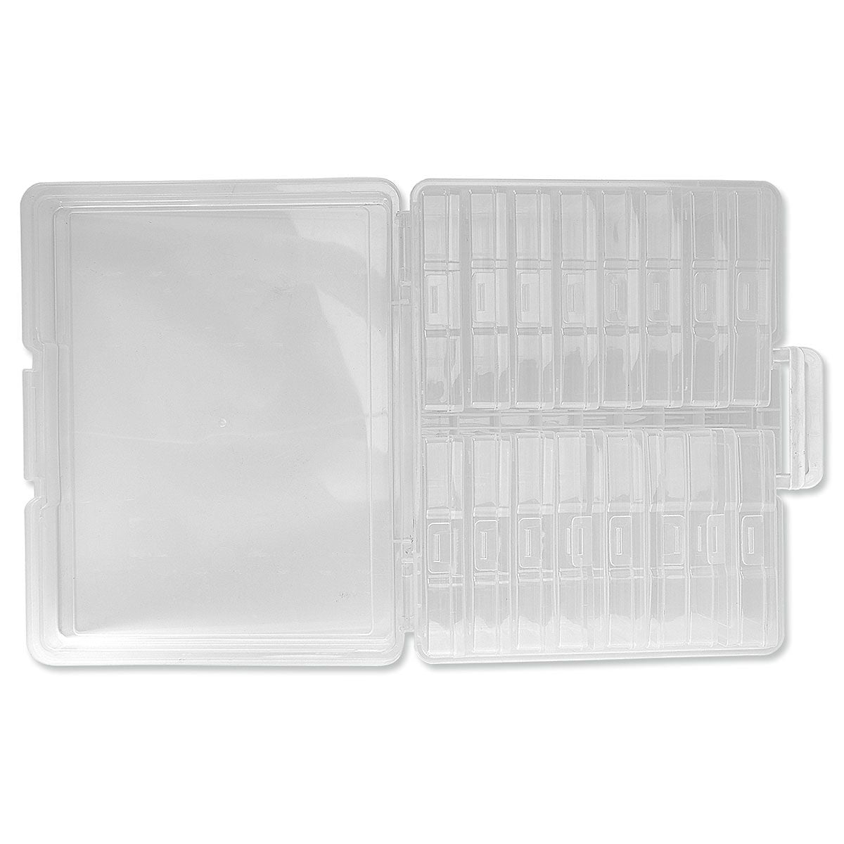 Lillian Vernon Clear Photo Saver Case, Craft Storage Box for Stickers and Paper, Organizer, 16 Slots, Holds up to 1,600 photos
