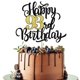 thumbnail image 1 of Adorno para Pastel Leetaivie 93º Cumpleaños Brillo Negro y Dorado, 1 of 6