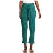 Free People Roll With It Harem Striped Cropped Pant Real Deal Teal S, $78 NWT