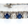 thumbnail image 3 of 14.35ct natural Vivid royal blue round sapphires diamond bracelet 14kt tennis, 3 of 7
