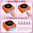 thumbnail image 3 of Cordless LED Nail Lamp, 78W Rechargeable UV Nail Light, Intelligent Infrared Sensor and LCD Display Curing Nail Lamp, Portable Nail Dryer Gel Polish Light with 5 Timer Setting Orange, 3 of 5