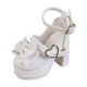 thumbnail image 4 of Zapatos para figura femenina 1/4, mini, hebilla de corazón, accesorios para muñecas de moda, tacón alto. blanco, 4 of 9