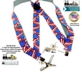 thumbnail image 2 of USA Flag pattern Holdup Hip-Clip 2 inch wide suspenders with Patented Jumbo silver tone no-slip clips, 2 of 4