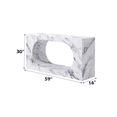 thumbnail image 7 of ACME Fritzy Wood Console Table with Cutout Shape in White Engineered Stone, 7 of 7