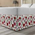 thumbnail image 1 of Flowers Bed Skirt, Floral Theme Romantic Illustration Along Pink Roses on Plain Background, Elastic Bedskirt Dust Ruffle Wrap Around for Bedding Decor, 4 Sizes, Green and Dark Pink, by Ambesonne, 1 of 2