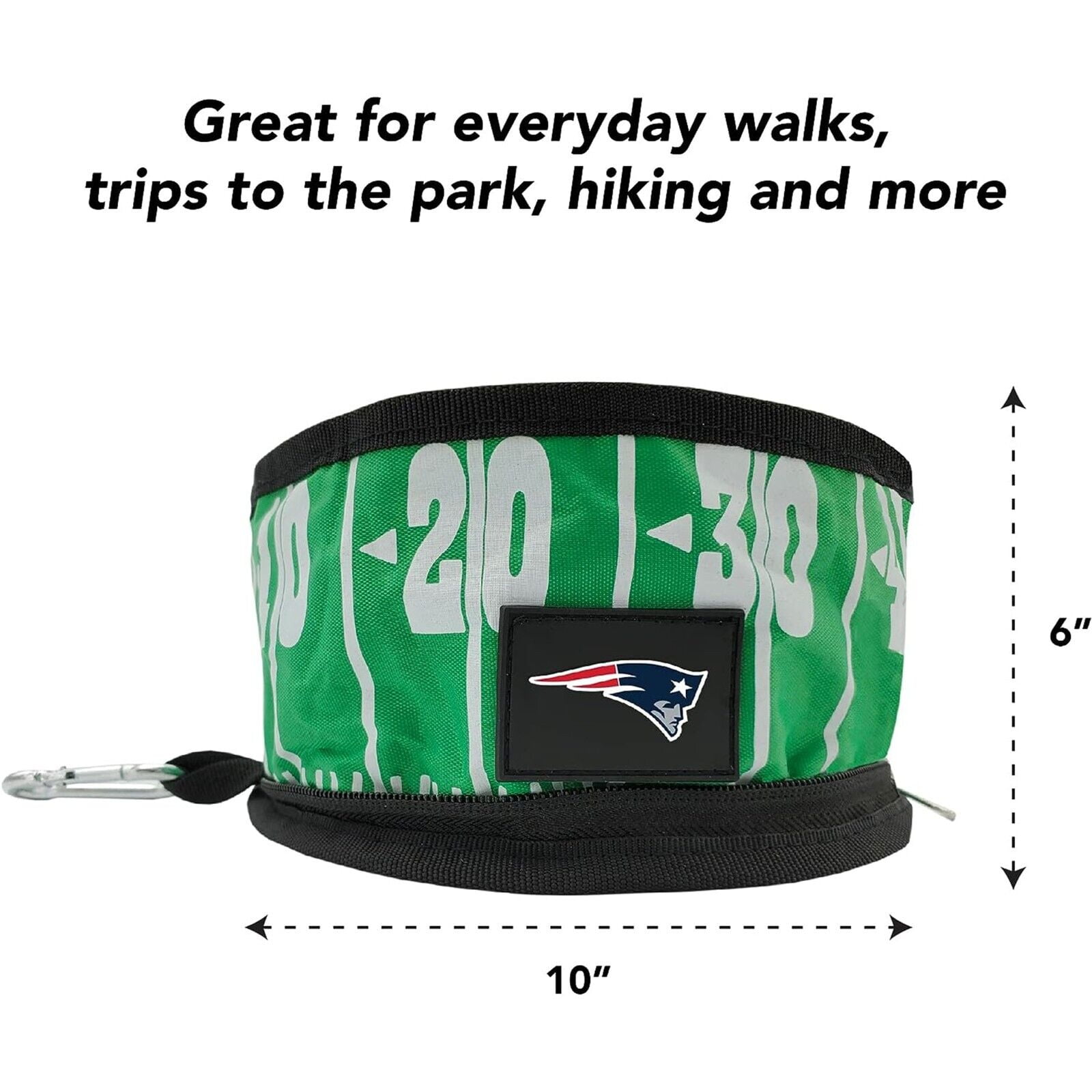 Pets First NFL New England Patriots Collapsible Dog Travel Bowl, Food and Water Bowl for Dogs, Best Portable & Lightweight Leak-Proof Dog Bowl for Travel