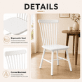 thumbnail image 4 of Fancrou Farmhouse Windsor Dining Chairs Set of 4, Spindle Back Wood Chairs for Kitchen and Living Room, Country Style Restaurant Seating, White, 4 of 13