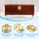 thumbnail image 5 of Pestillo de caja de metal pequeño, 4 paquetes de pestillo vintage con tornillo de montaje, oro, 5 of 6