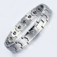 thumbnail image 2 of Pulsera magnética de acero inoxidable, pulsera de energía negativa, joyería para hombre, pulsera de terapia magnética, 2 of 2