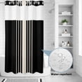 thumbnail image 2 of No Hook Shower Curtain, Black Beige Striped Shower Curtains for Bathroom with See Through Top Window, Modern Farmhouse Retro Lines Waterproof & Washable Bath Curtain Small Stall 36"x78", 2 of 9